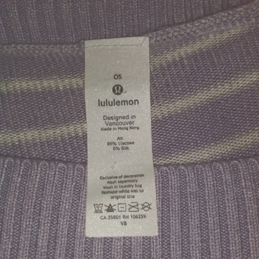 Lululemon Lavender and White Striped Knit Poncho - Picture 10 of 10